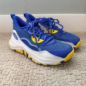 Under Armour Curry 3Z 24 Youth Basketball Shoes Blue Yellow Size 2.5Y Kids